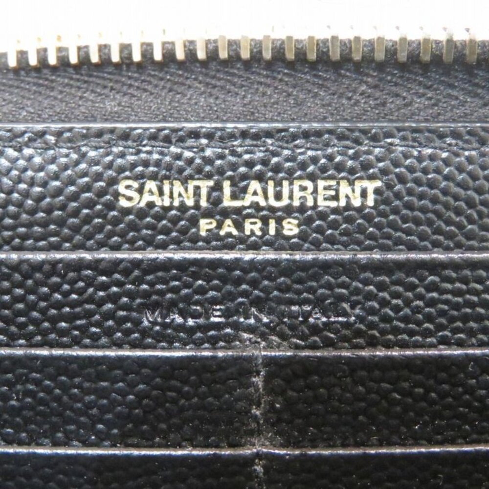 Saint Laurent Yves Stitch Zip Around Monogram YSL Wallet Leather - Picture 4 of 9